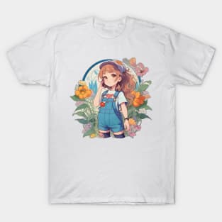 Girl wearing overalls T-Shirt